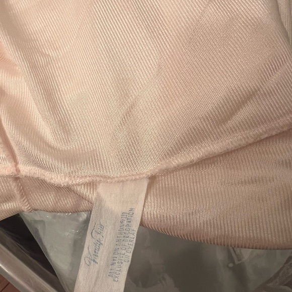 VTG Vanity Fair Pink White Nightgown Dress Pajama Dress Lace XL Pocket - Picture 13 of 15